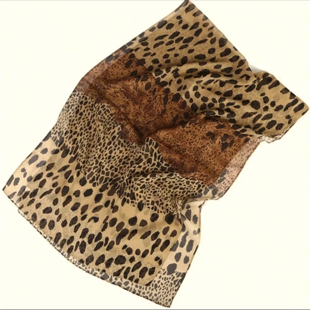 Chic Animal Print Chiffon Scarf NEW 🏷️